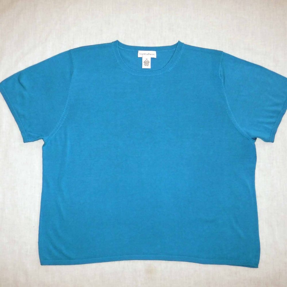 Draper's & Damon's Turquoise Silk Sweater - NWT 3X